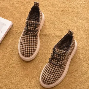 2021 Fashion Women Shoes Spring Autumn Casual Shoes Plaid Women Flats Brand Ladies Ankle Botas A1118