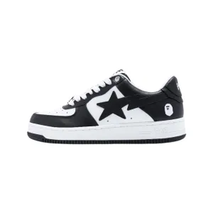 A Bathing Ape Bapesta Low Leather Black White