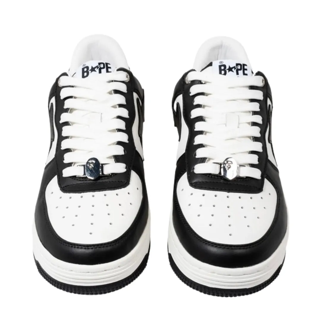 A Bathing Ape Bapesta Low Leather Black White