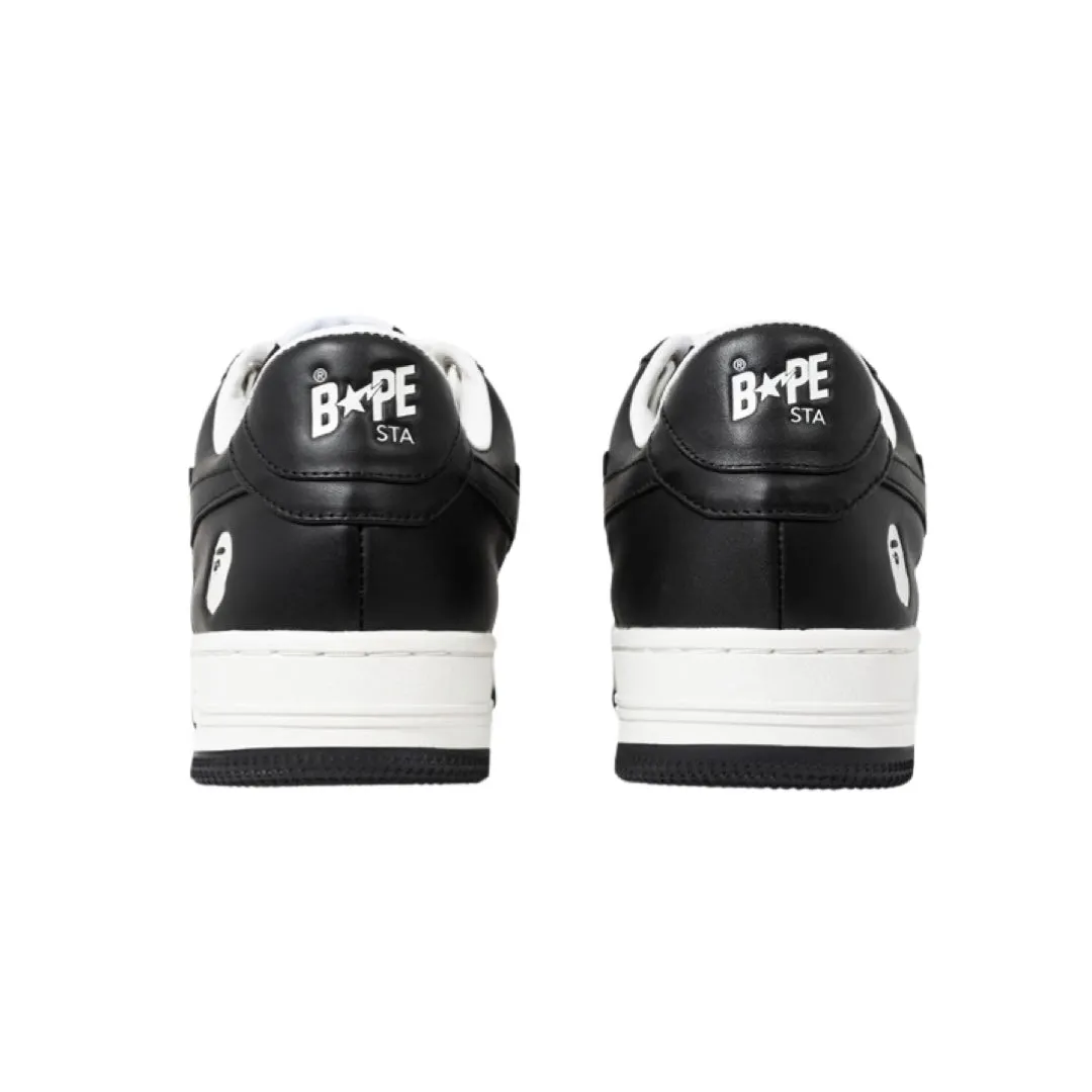 A Bathing Ape Bapesta Low Leather Black White