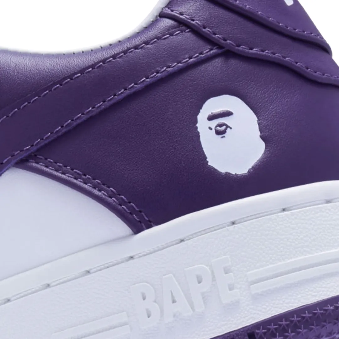 A Bathing Ape Bapesta Low Leather Purple White