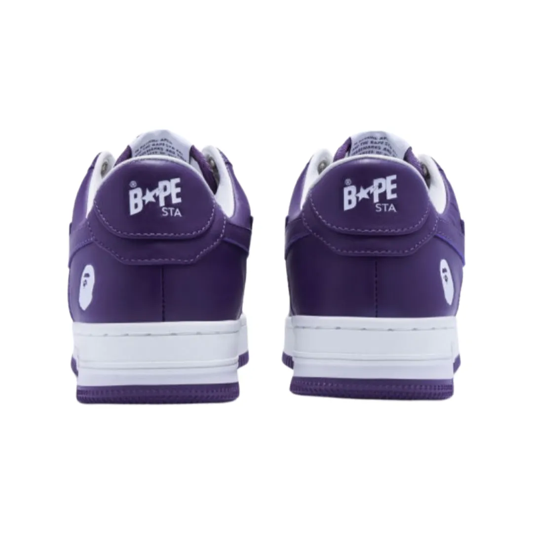 A Bathing Ape Bapesta Low Leather Purple White