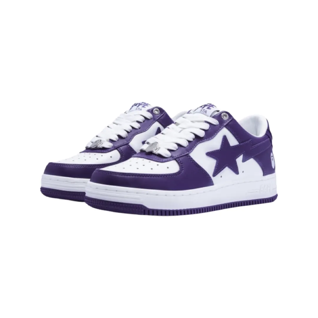 A Bathing Ape Bapesta Low Leather Purple White