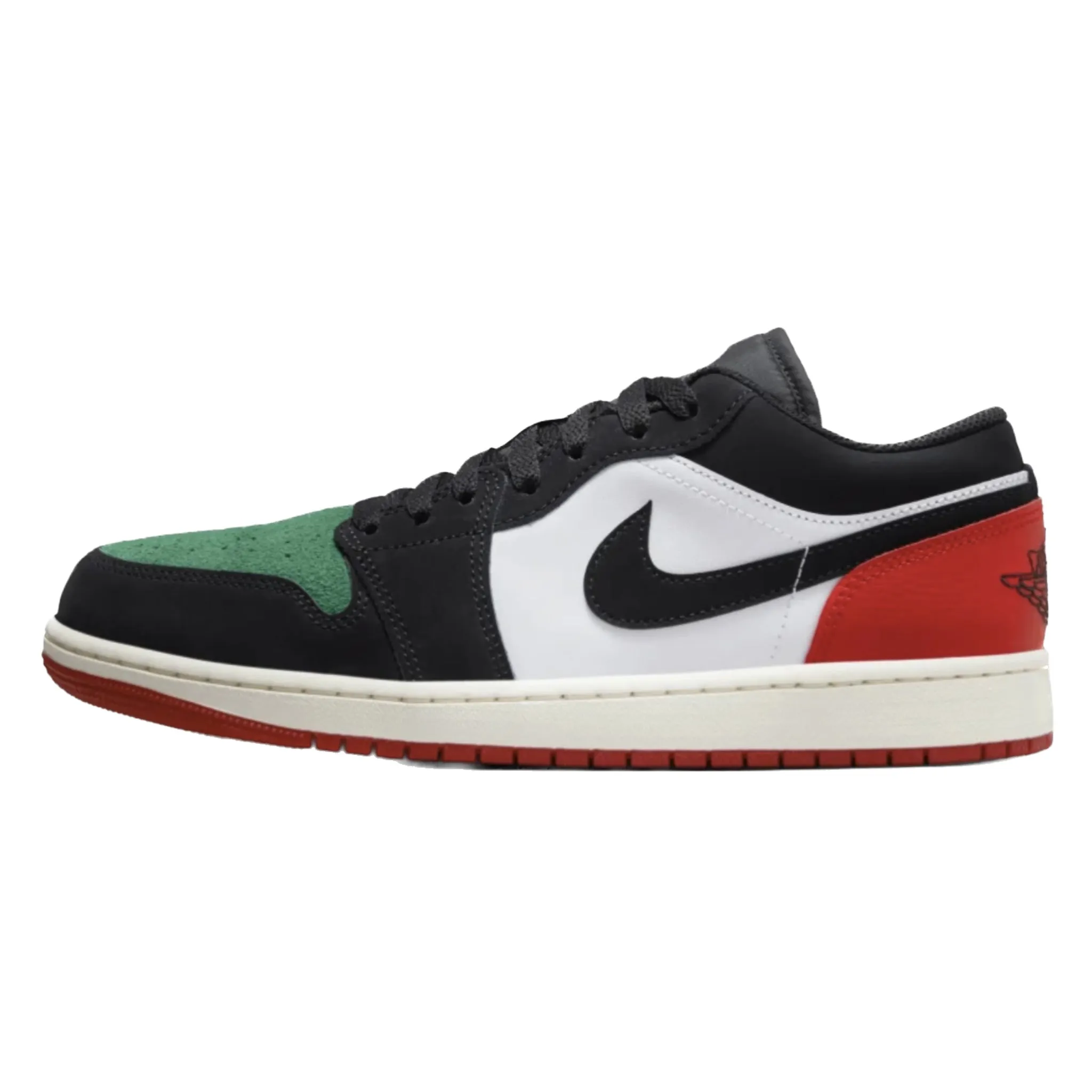 Air Jordan 1 Low Quai 54 White Black University Red Classic Green Sail