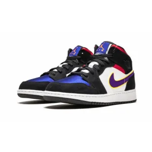 Air Jordan 1 Mid Lakers Top 3 Purple White Gym Red