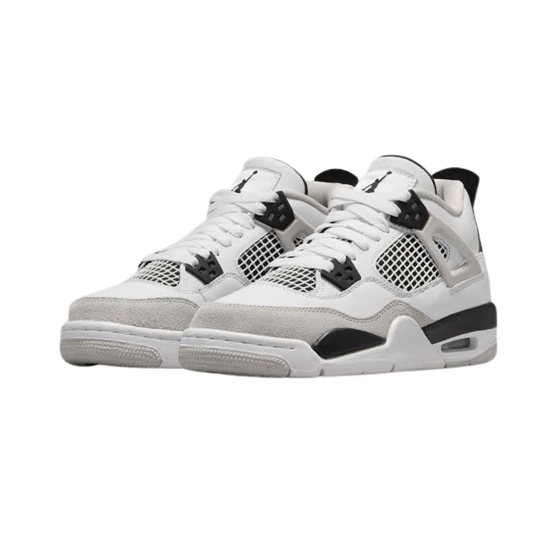 Air Jordan 4 Retro GS Military Black White Black Neutral Grey