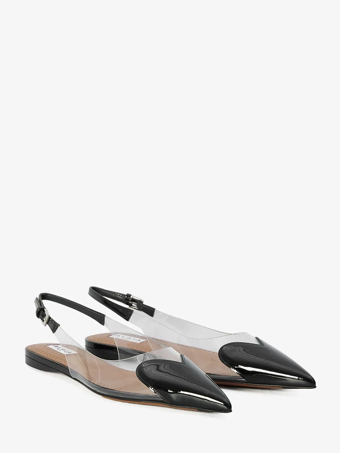 ALAIA Transparent Black Flat Shoe