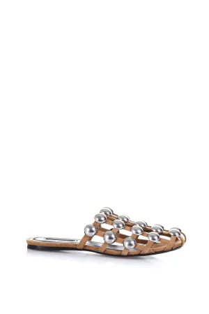 Alexander Wang Studded Suede & Leather Mules