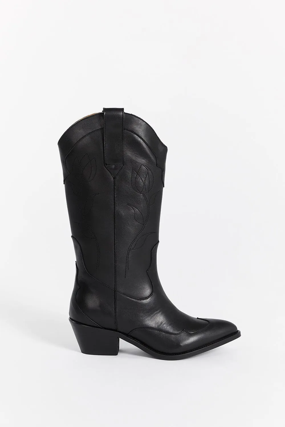 ALOHAS LIBERTY BLACK LEATHER BOOTS