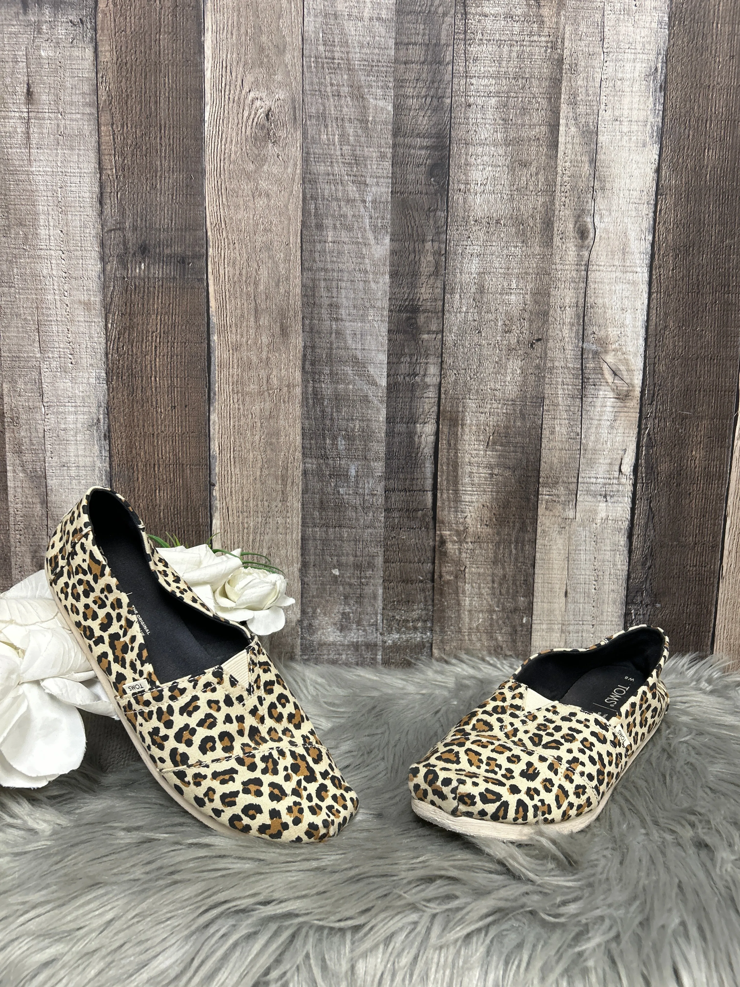 Animal Print Shoes Flats Toms, Size 8