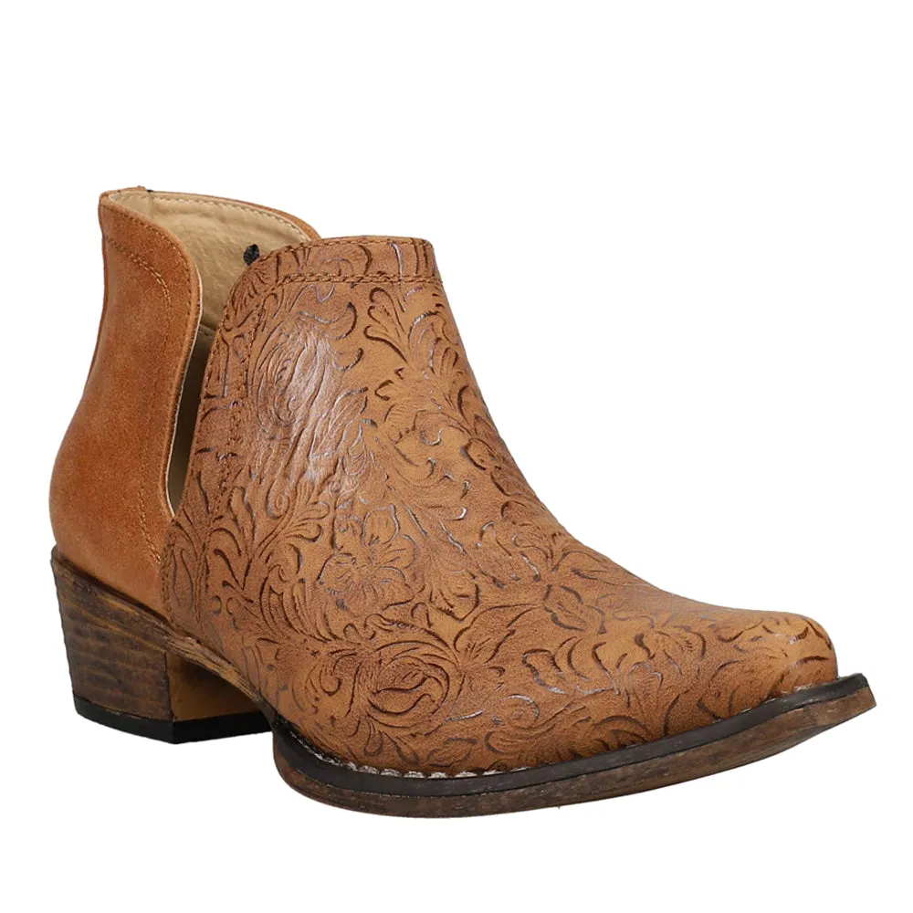 Ava Embossed Snip Toe Cowboy Booties