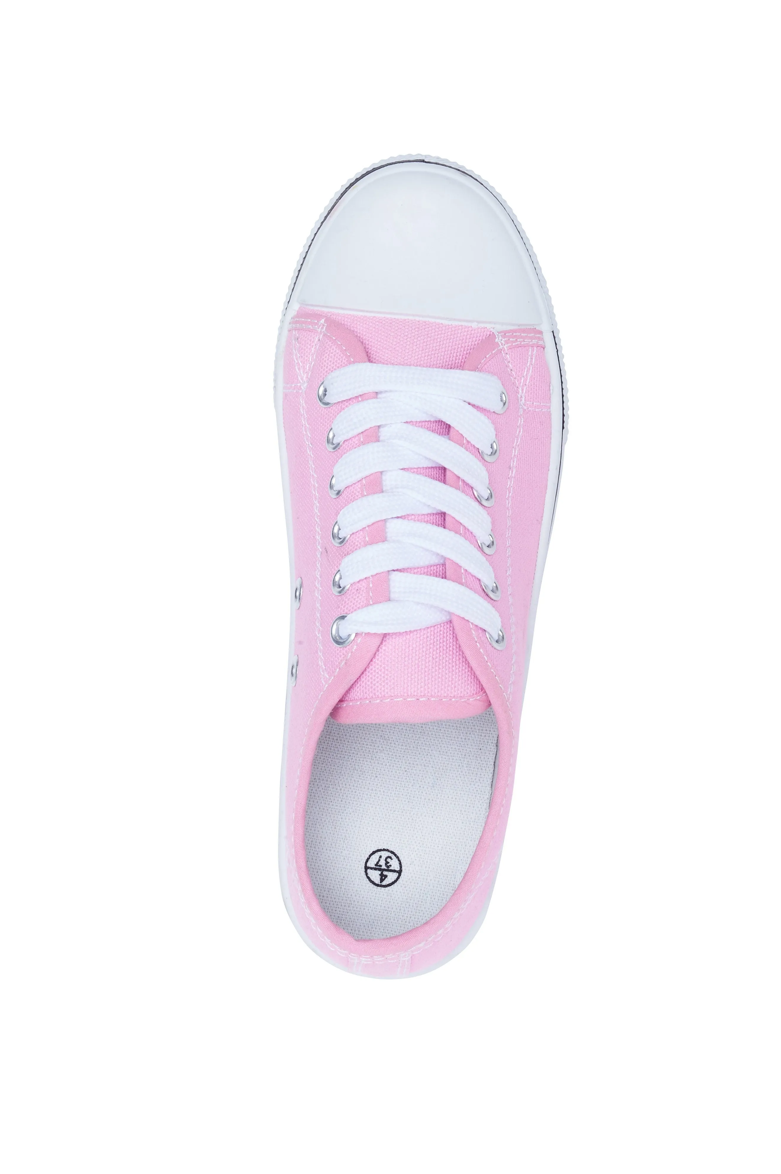 Baby Pink Flat Casual Lace Up Sneaker