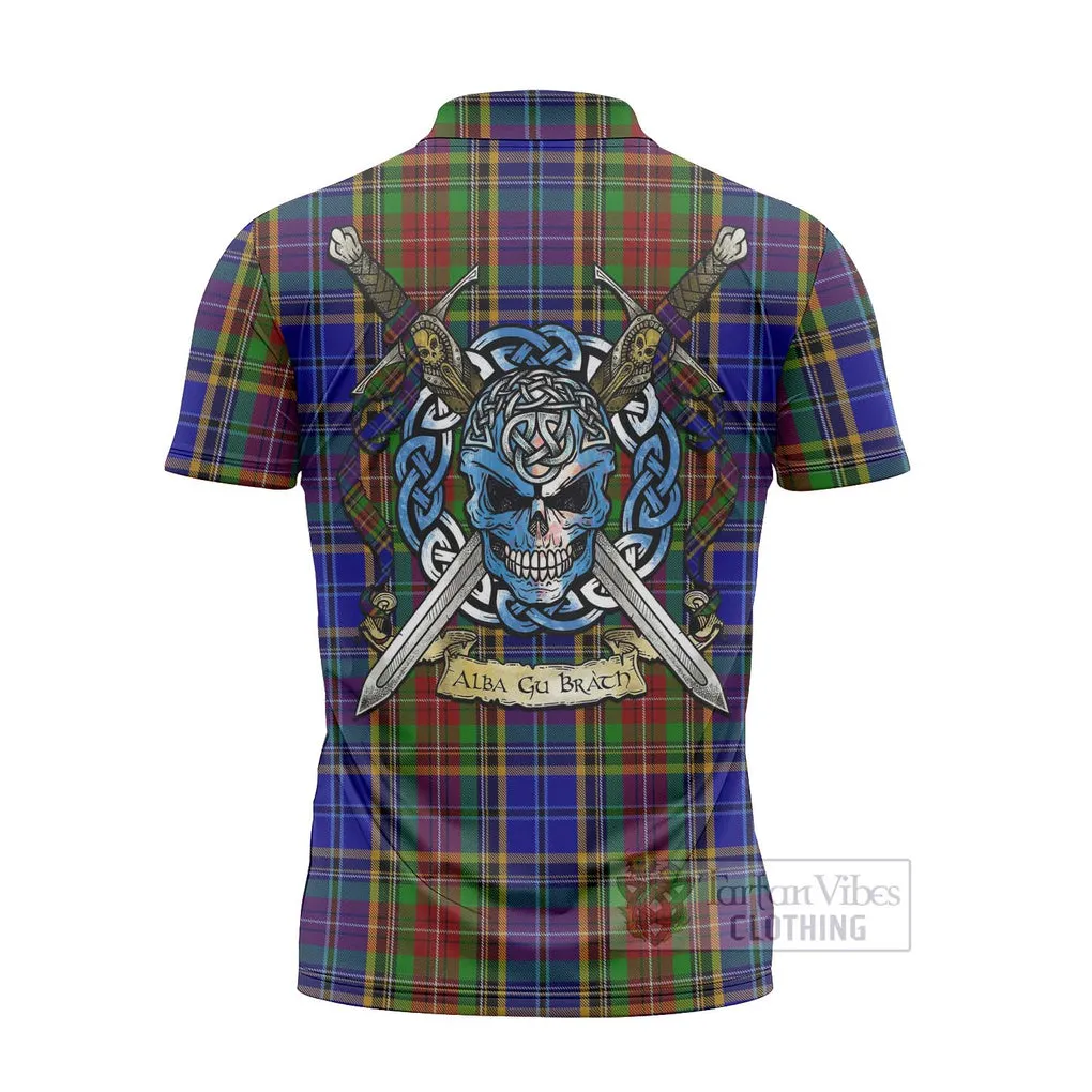 Beattie (Beatty) Tartan Zipper Polo Shirt with Family Crest Celtic Skull Style