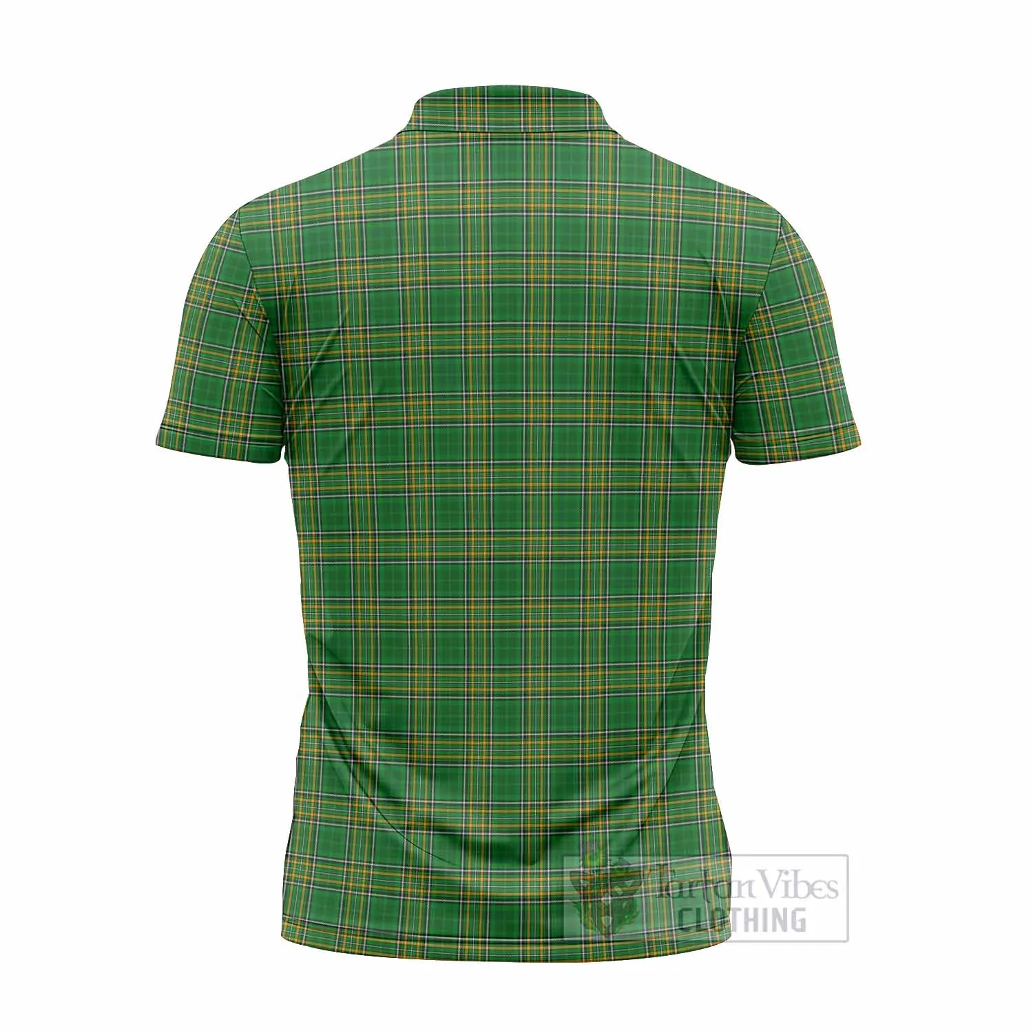 Bennett Irish Clan Tartan Zipper Polo Shirt with Coat of Arms