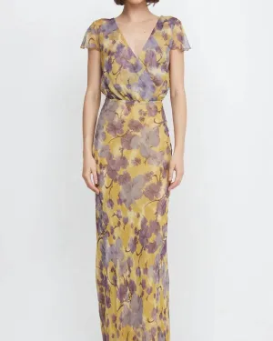 Bernadette Wrap Maxi Dress In Golden Violet | Golden Violet