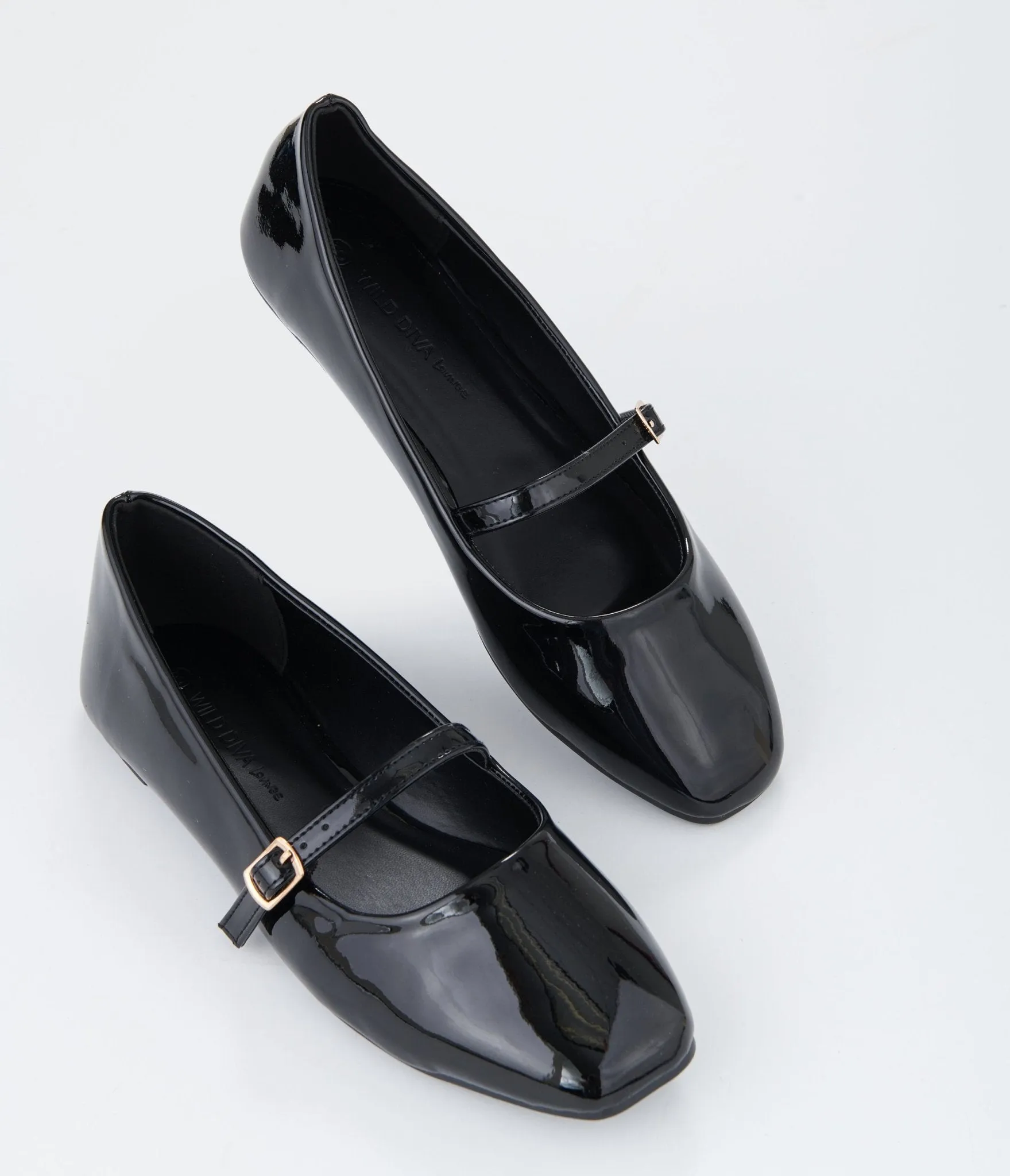 Black Patent Leatherette Mary Jane Flats