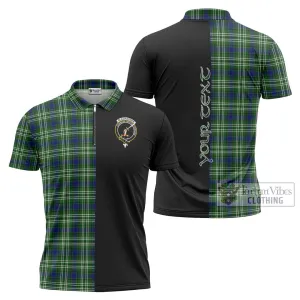 Blackadder Tartan Zipper Polo Shirt with Family Crest and Half Of Me Style