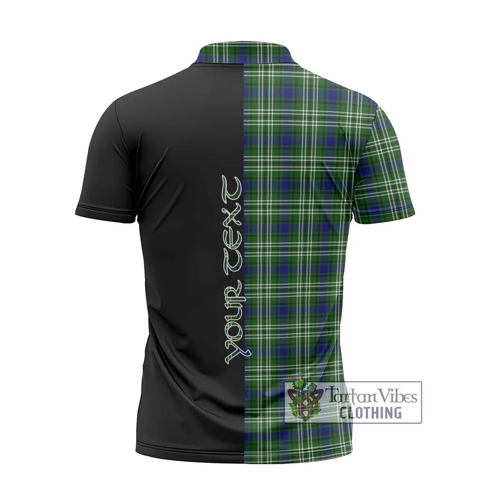 Blackadder Tartan Zipper Polo Shirt with Family Crest and Half Of Me Style