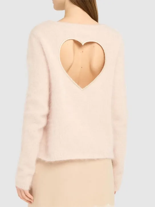 Blumarine   Back heart cut out fluffy sweater 