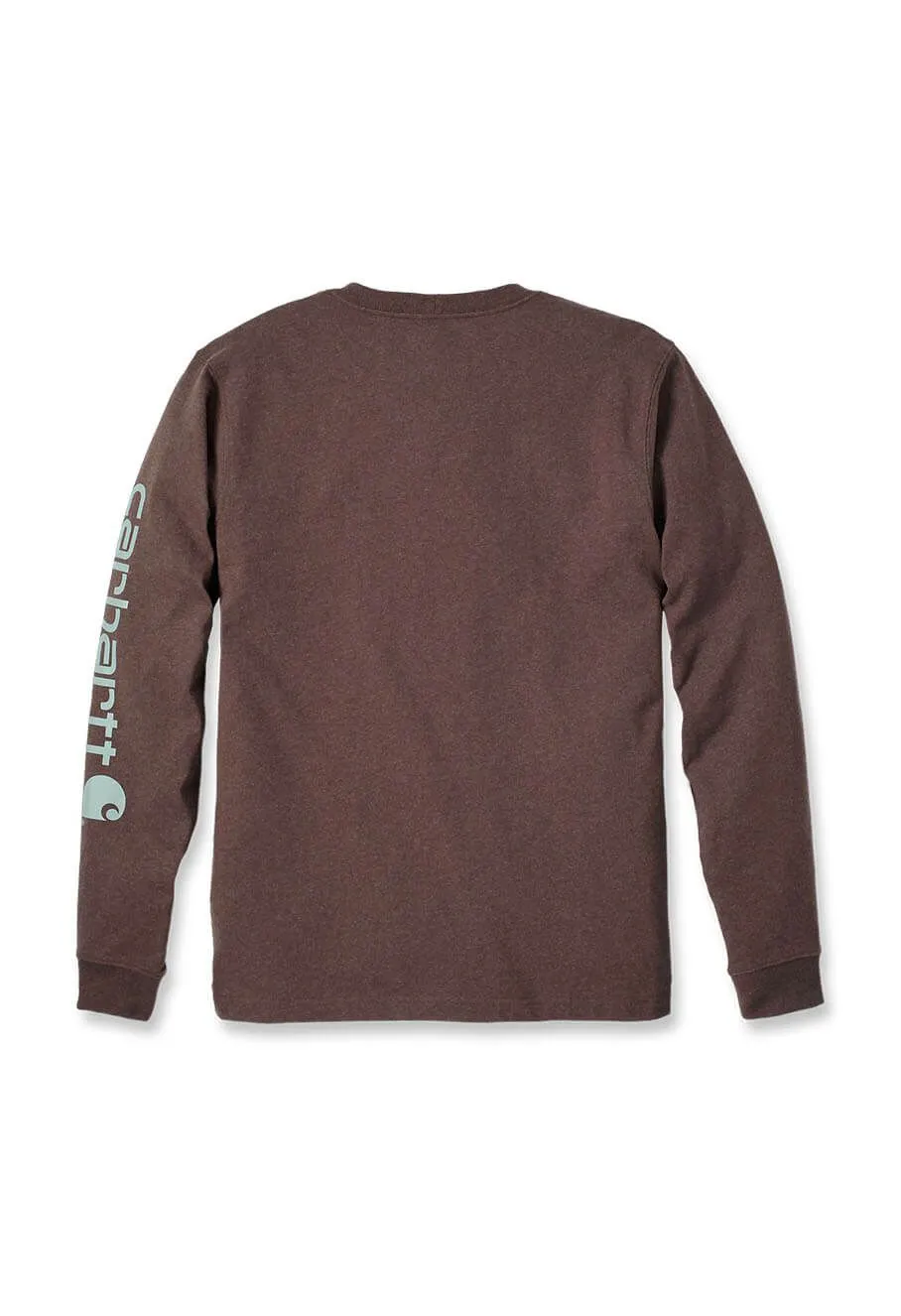 Carhartt&#x20;EK231&#x20;Work&#x20;T-shirt&#x20;Logo&#x20;Long&#x20;Sleeve&#x20;-&#x20;Mocha