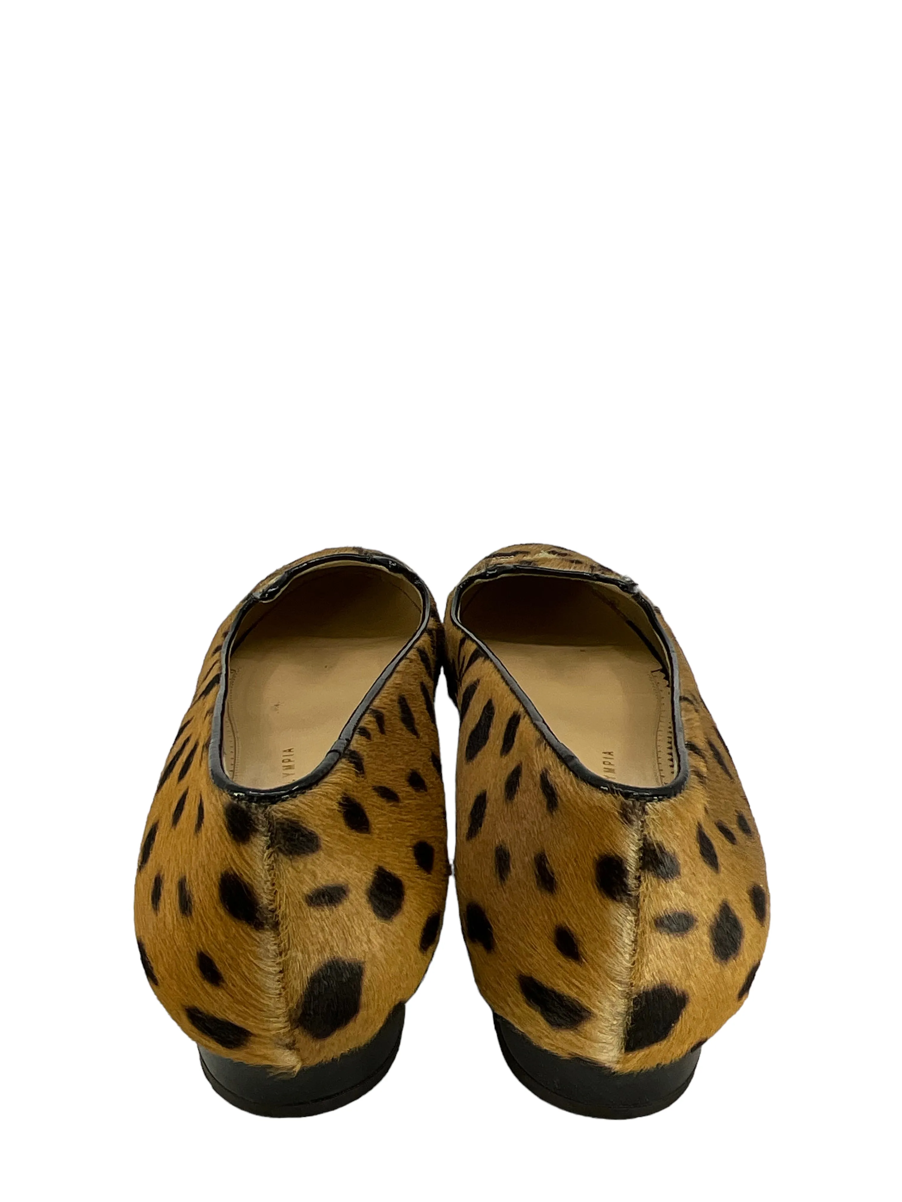 Charlotte Olympia Leopard Print Calf Hair Kitty Cat Flats Size 11