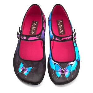 Chocolaticas® Dark Butterfly Women's Mary Jane Flat