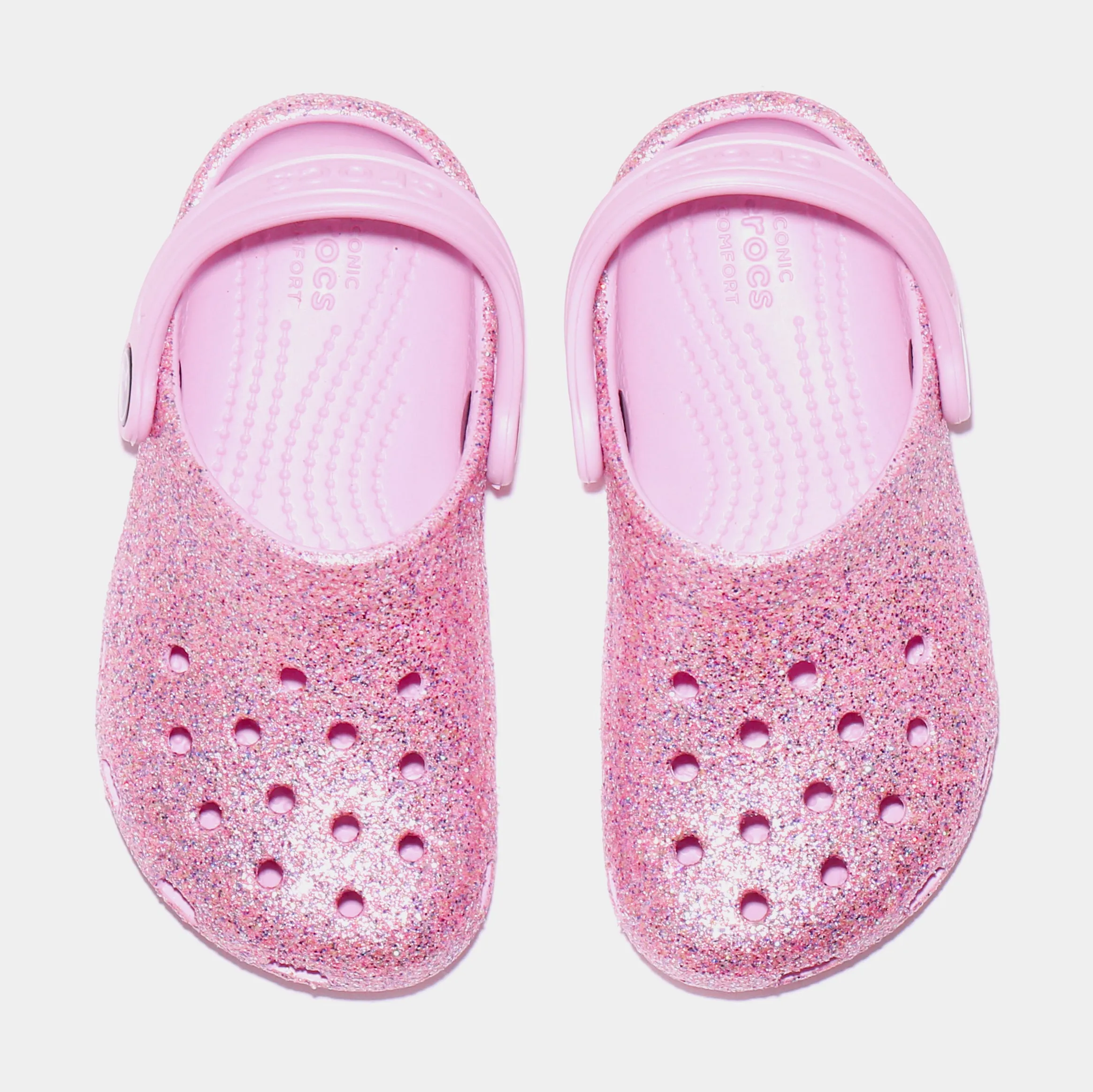 Classic Glitter Clog Infant Toddler Sandals (Pink)