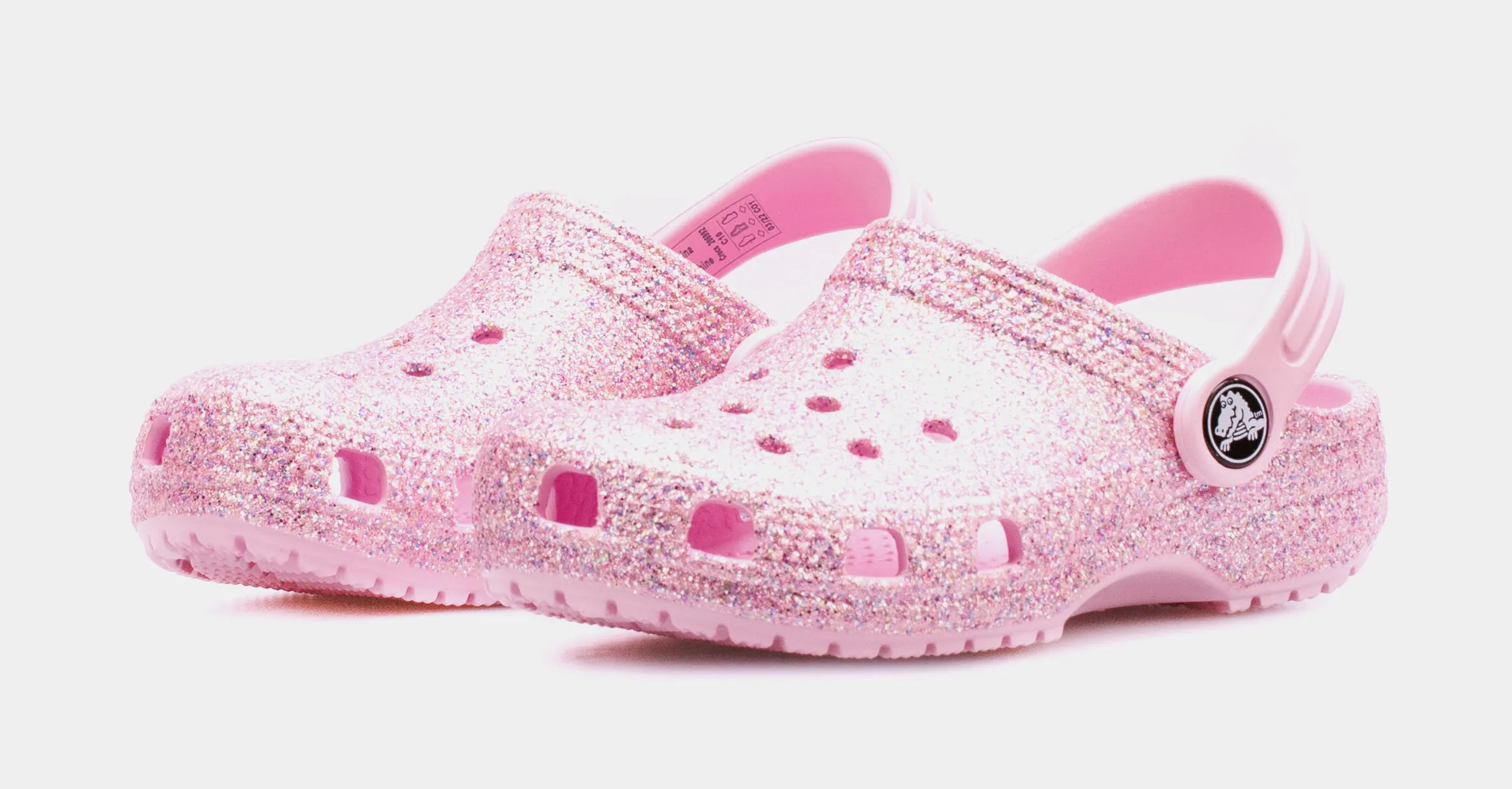 Classic Glitter Clog Infant Toddler Sandals (Pink)