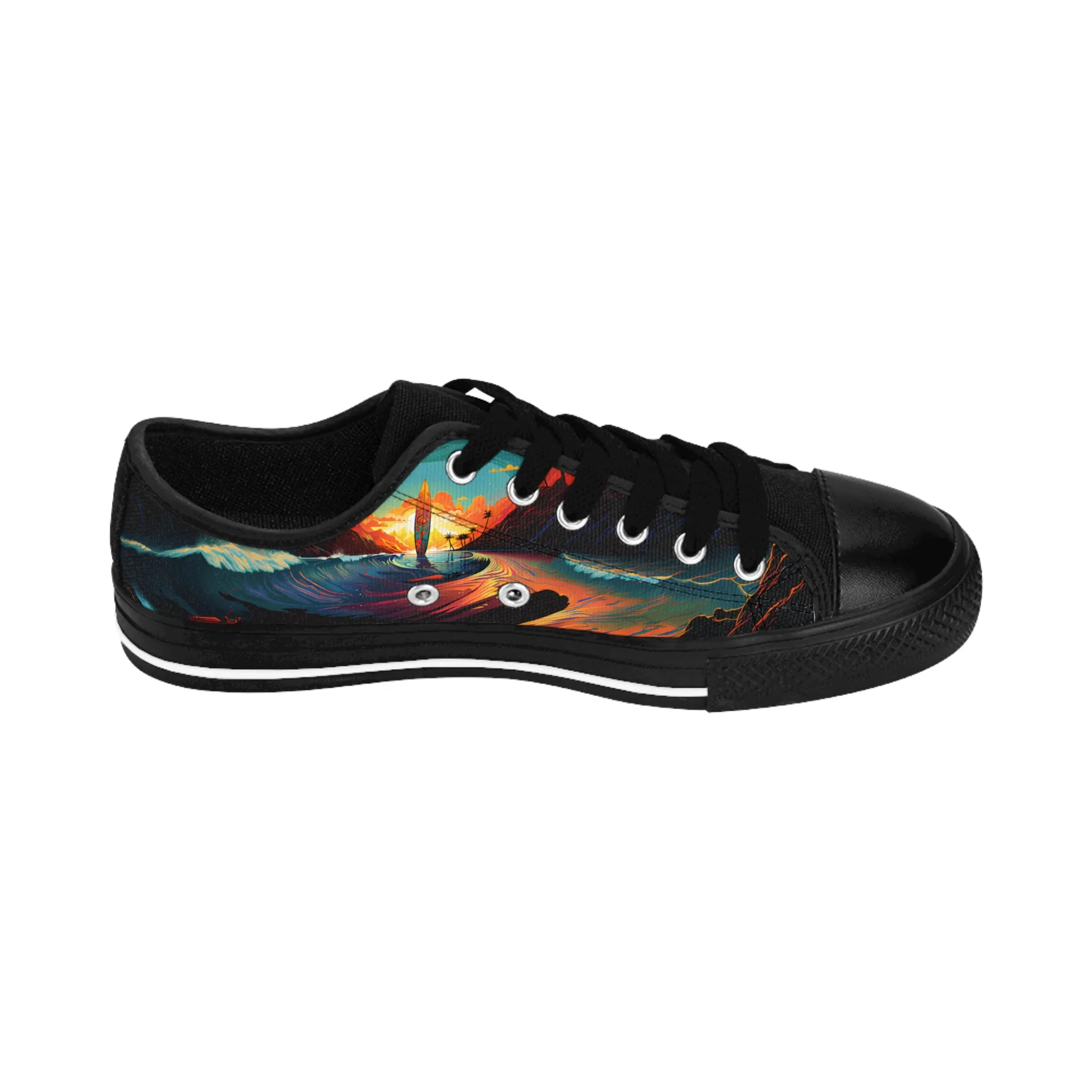 Custom Men's Sneakers Surfboard in Stunning Evening Beach Scene 001