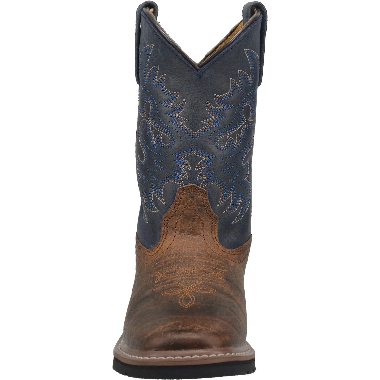 Dan Post Kids Boys Rust/Blue Brantley 9in Square Cowboy Boots Leather