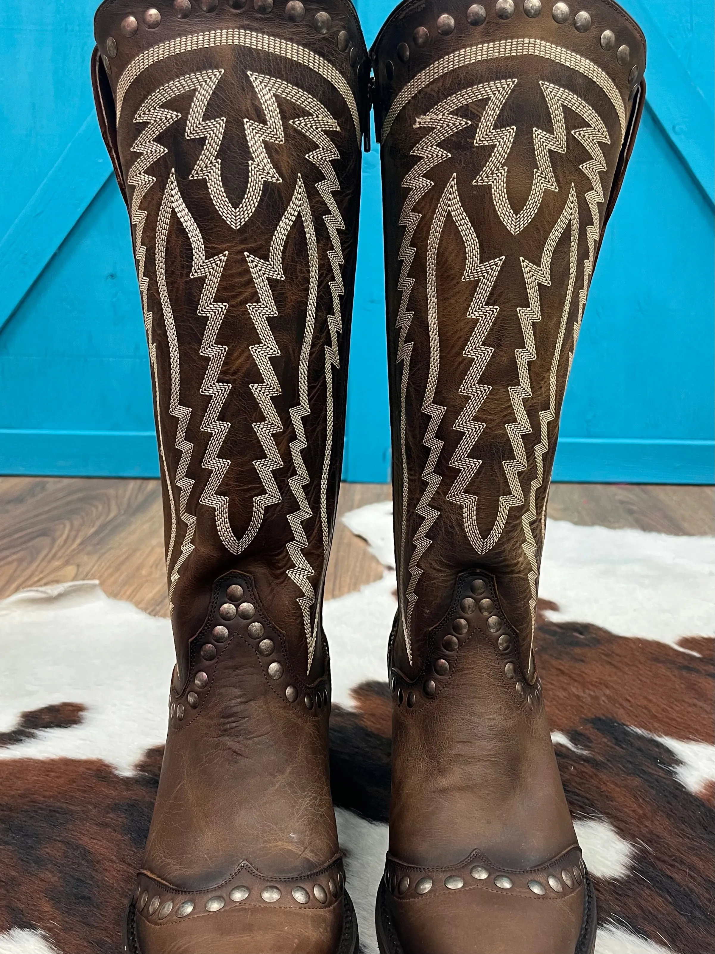 Dan Post Women's Sadi Brown Snip Toe High Cowgirl Boots DP4201