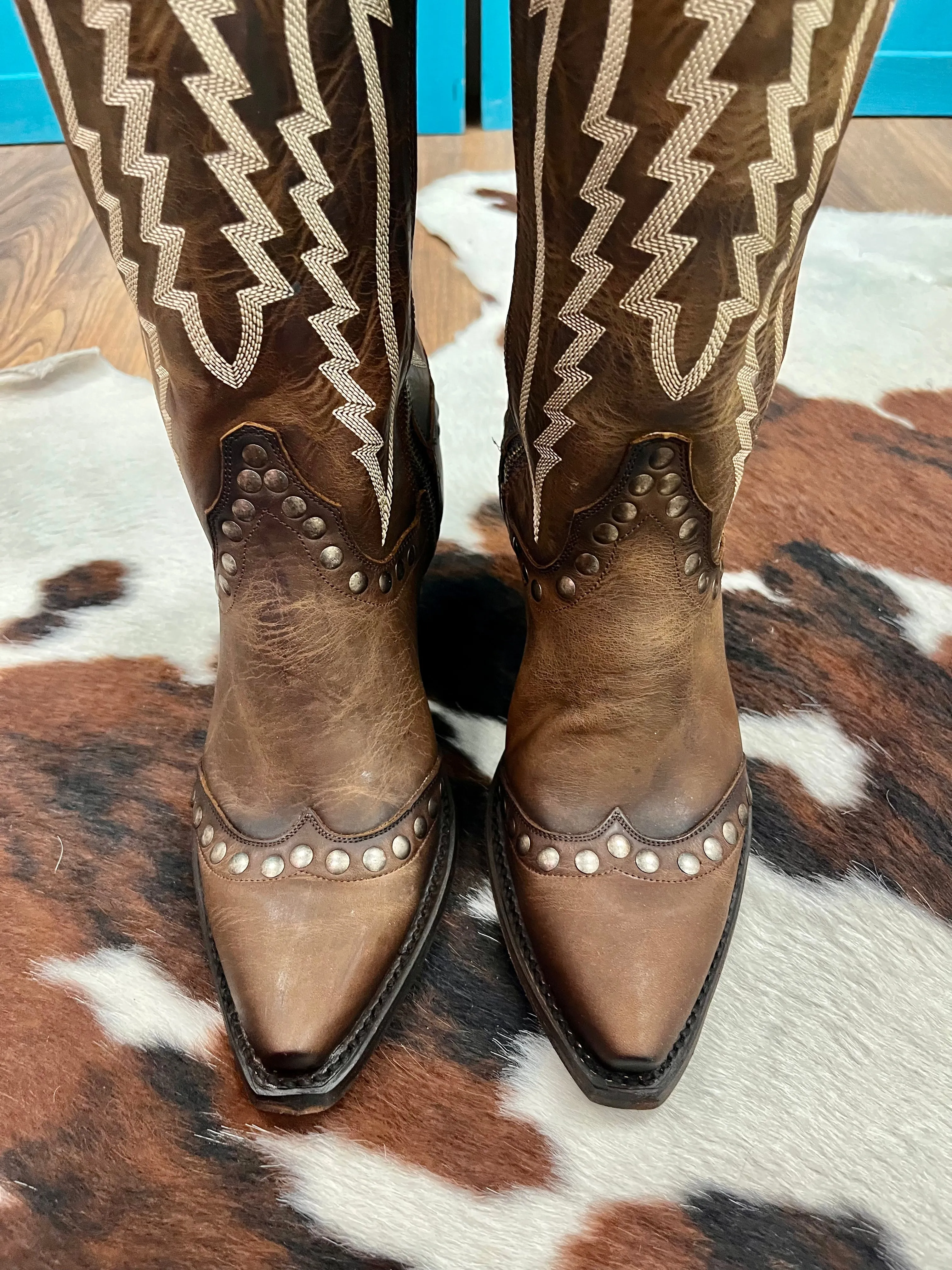 Dan Post Women's Sadi Brown Snip Toe High Cowgirl Boots DP4201