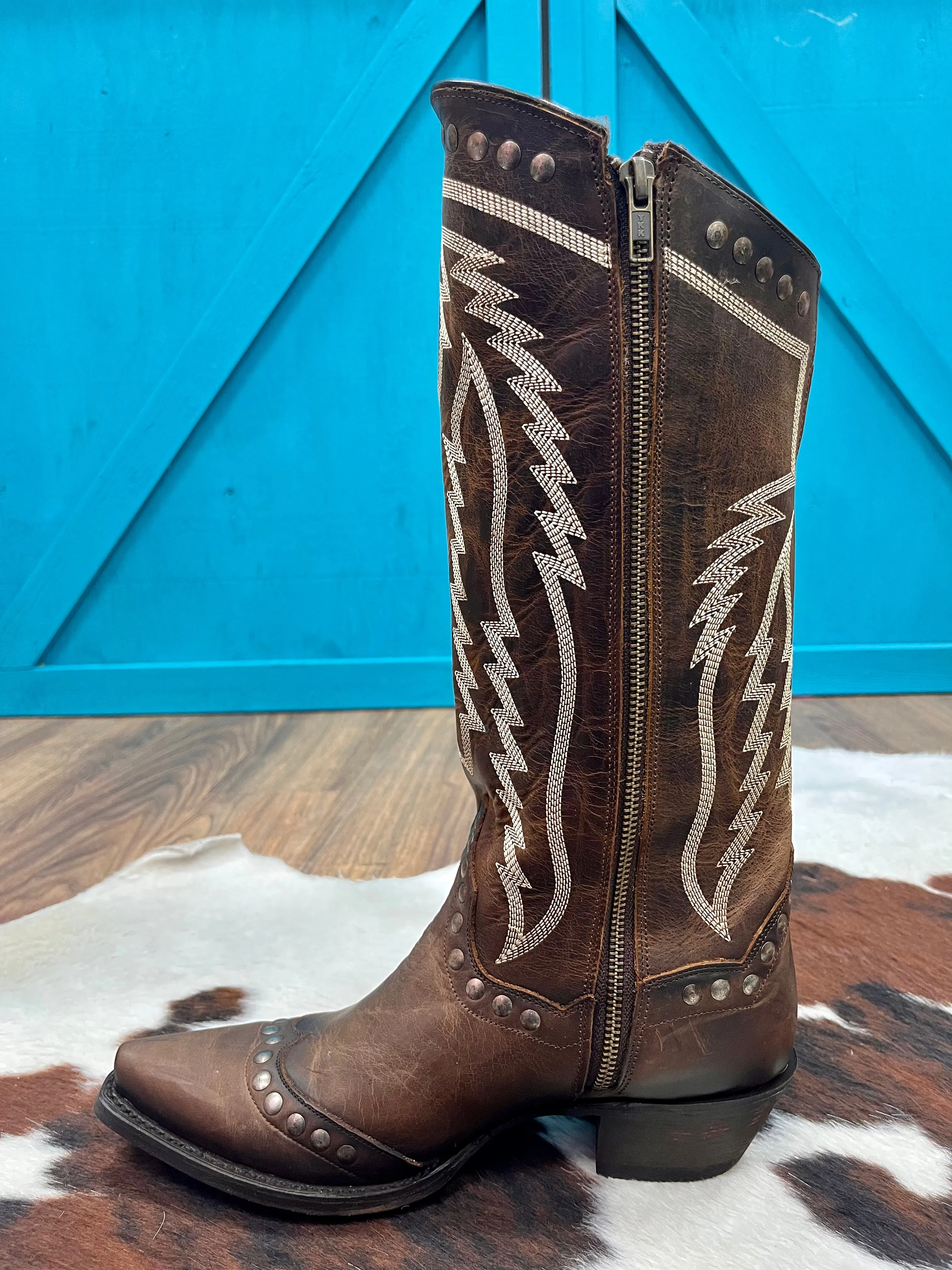 Dan Post Women's Sadi Brown Snip Toe High Cowgirl Boots DP4201