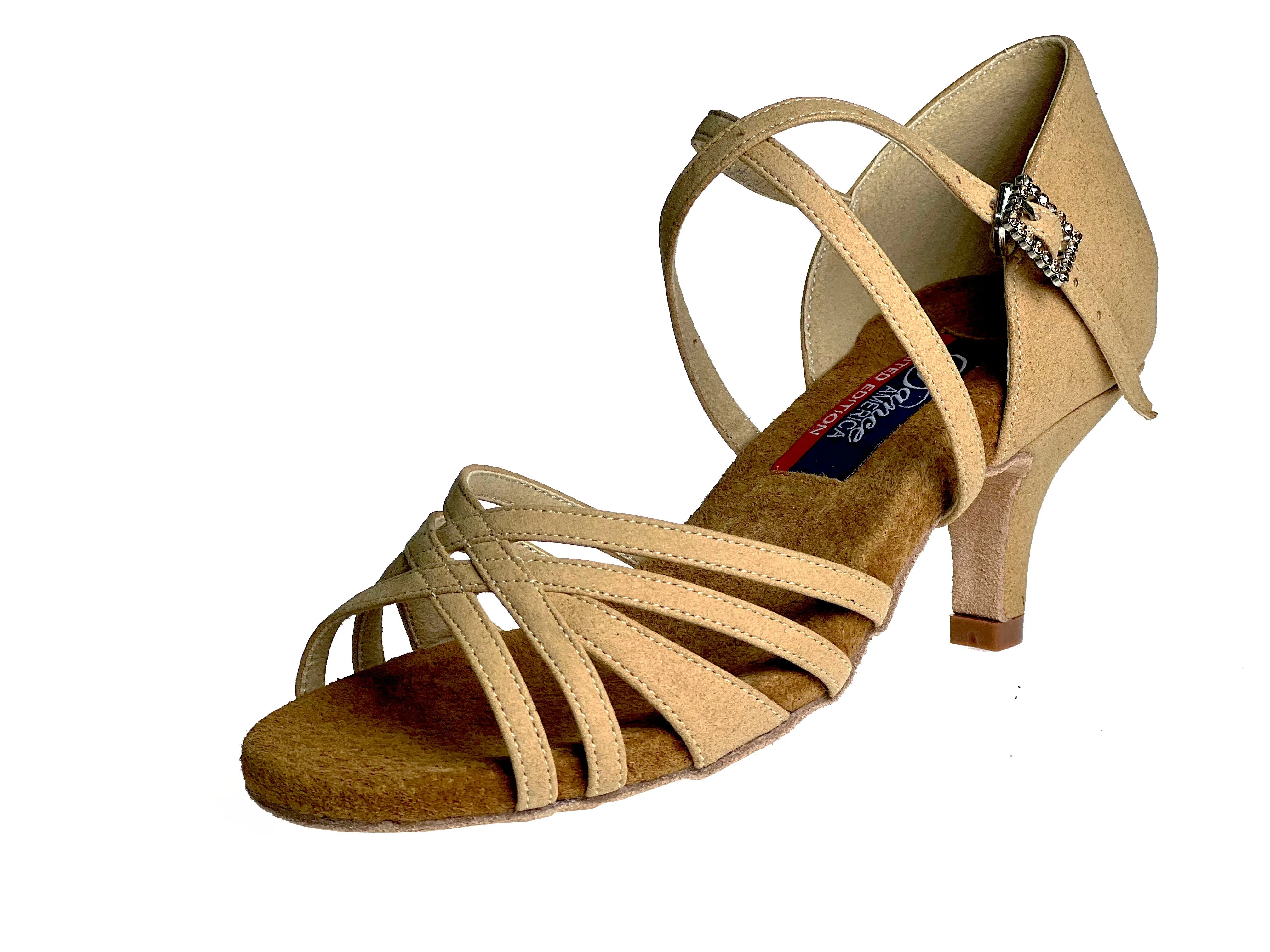 Dance America- Vegas Light Tan Microfiber- 2.25" or 2.75" heel