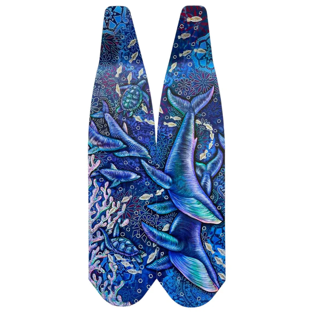 DiveR - Custom Hand Painted By Naomi Gittoes Free Diving Carbon Fin Blades