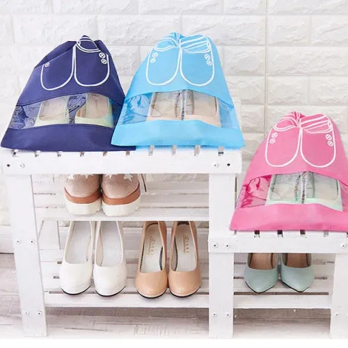 Drawstring Shoe Travel Bag with Transparent Window