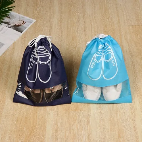 Drawstring Shoe Travel Bag with Transparent Window