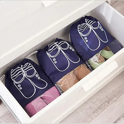 Drawstring Shoe Travel Bag with Transparent Window