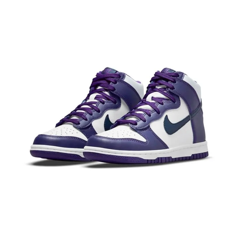 Dunk High GS Midnight Navy Swoosh Purple By Nike