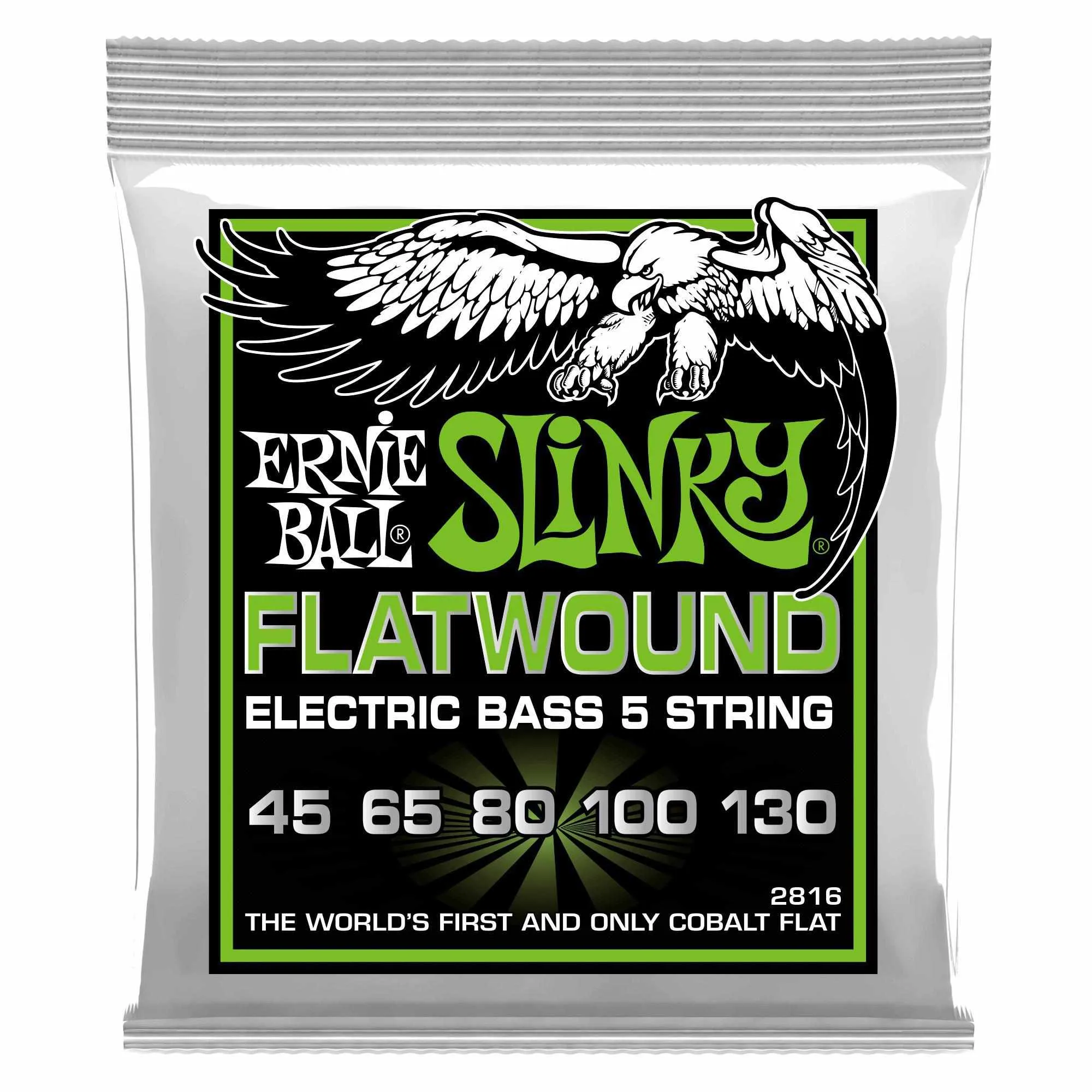 Ernie Ball Regular Slinky 5-String Flatwound Electric Bass Strings, 45-130 Gauge