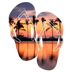 Flip Flop Sunset Palms Metal Wall Art