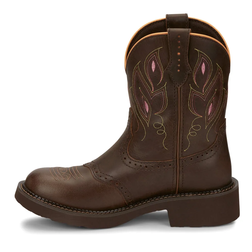 Gemma 8 Inch Embroidered Round Toe Cowboy Boots