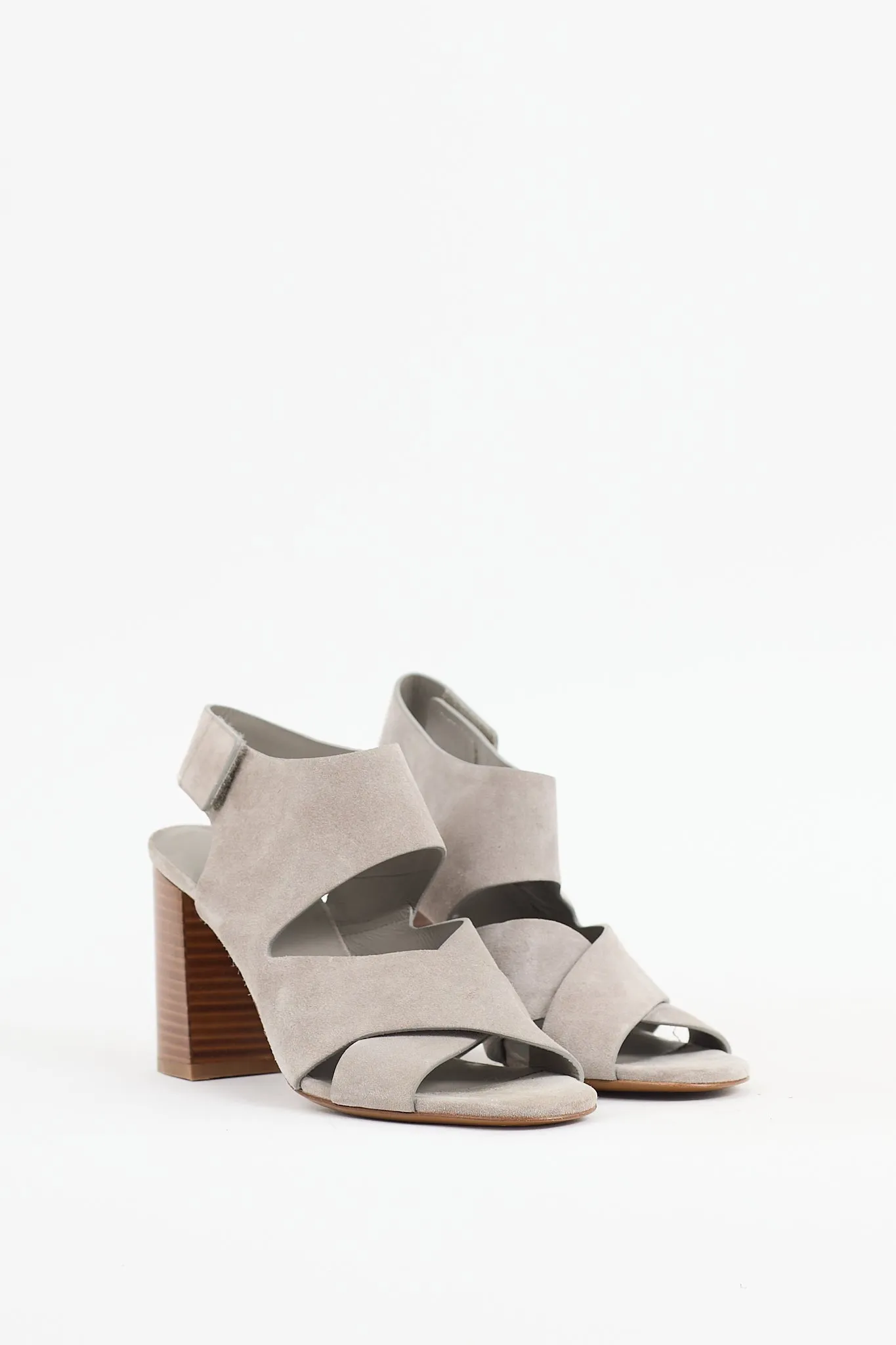 Grey Suede Farrah Cut Out Sandals