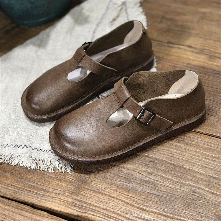 Handmade Leather Flat Soft Sole Women's Shoes