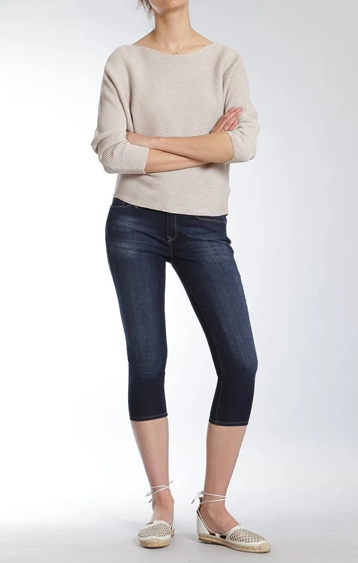 KEIRA SKINNY CAPRI IN DARK BRUSHED SHANTI