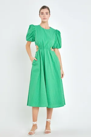 Kelsea Striped Cutout Midi Dress