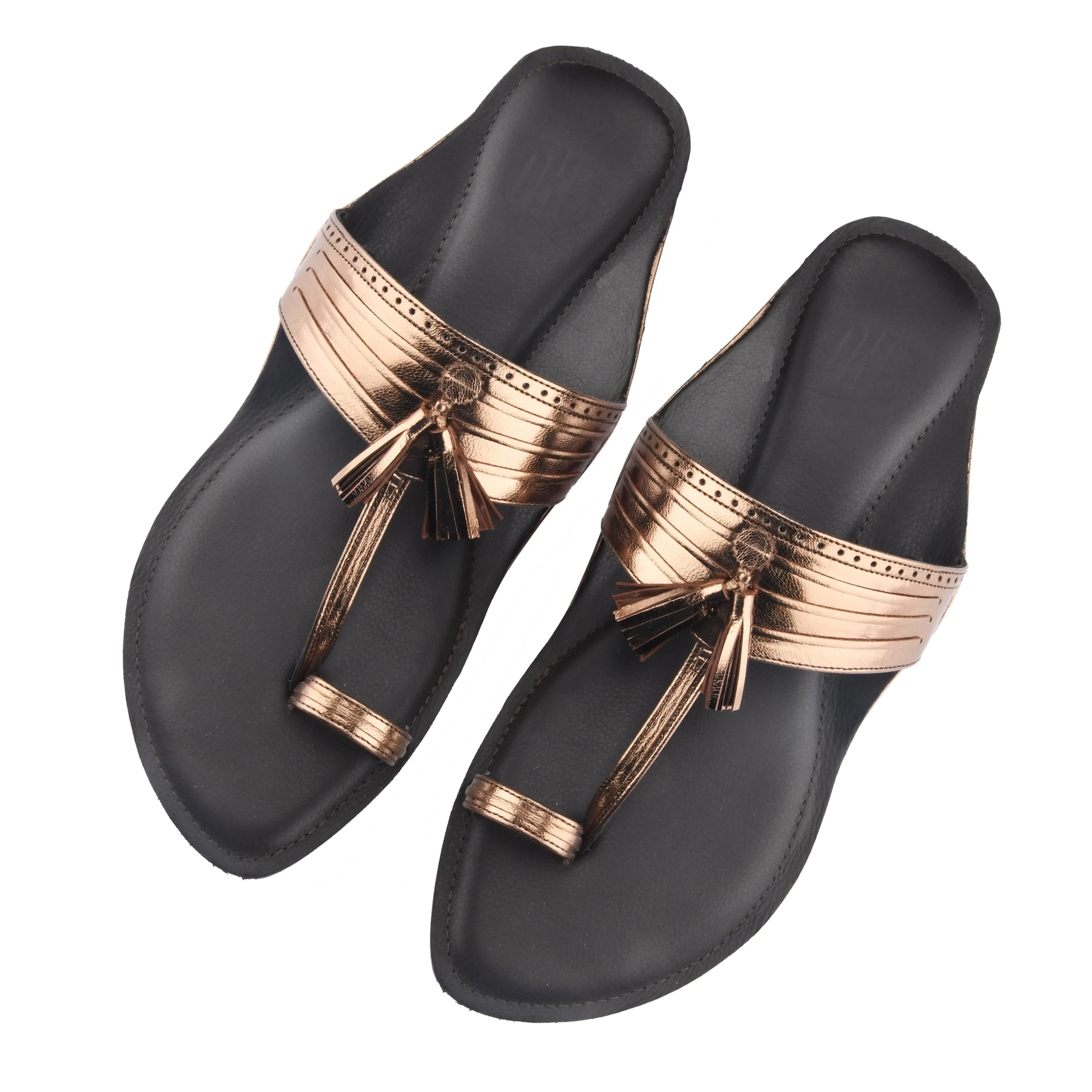 Kolhapuri Flats in Bronze For Women