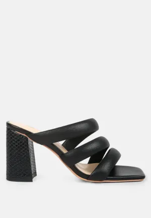 Kywe Textured Heel Chunky Strap Sandals