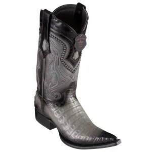 Los Altos Caiman Belly Faded Grey Pointed Toe Cowboy Boots