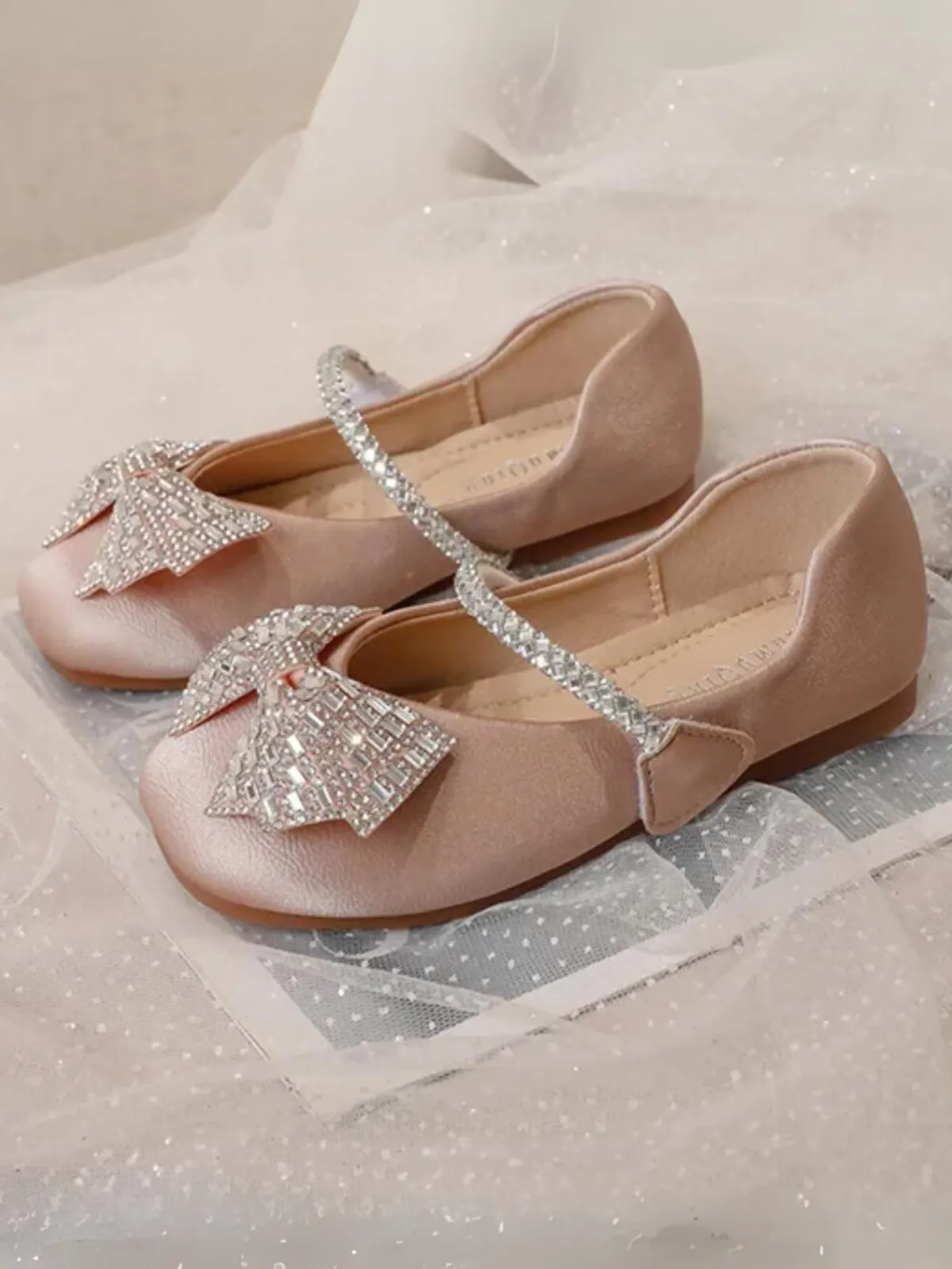 Mary Jane Princess Rhinestone Glitter Flats  by Liv and Mia